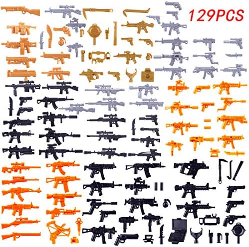 FutureShapers 129St. Custom Weapons Set for Police Soldiers SWAT Team Mini Figures, match the LEGO