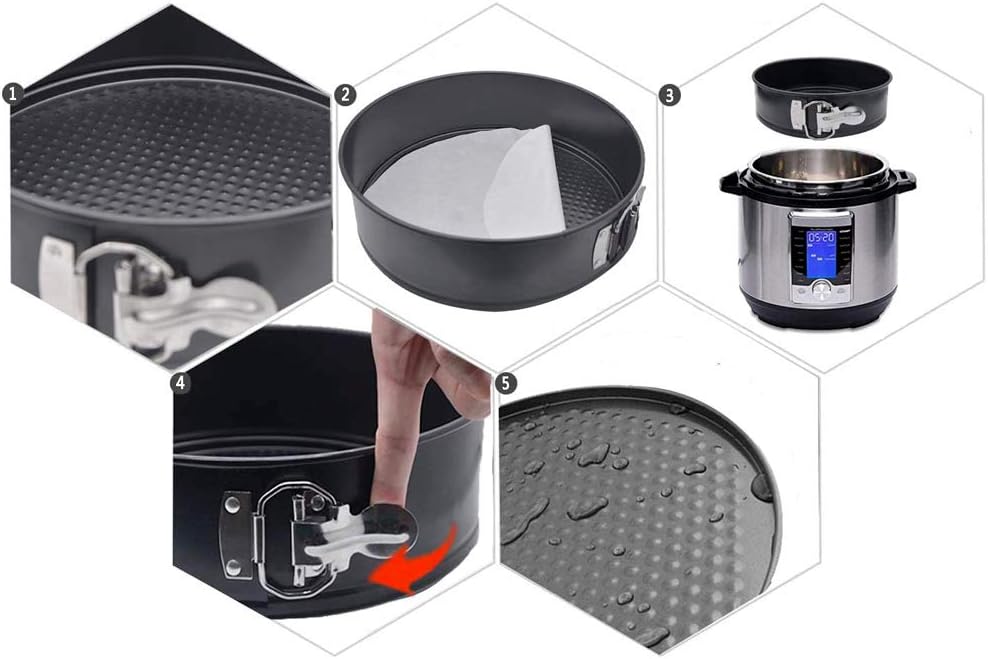 3Pcs Springform Pan set Non-stick Leakproof 4"/7"/9" Cake Pan Leakproof Round Baking Pans with Quick Release Latch and Removable Bottom, Wedding Party Cake Bakeware Set: Kitchen & Dining