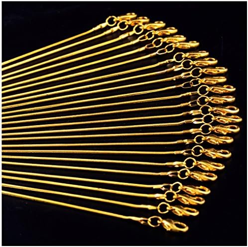 CmidyGold Chain 18K Gold Plated Snake Chains for Necklace Jewelry Making 24pcs 1.2mm 16 18 20 24inch