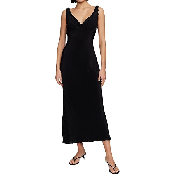Vince Camuto Women's 4 Tiered Maxi Dress, Rich Black, X-Small at
