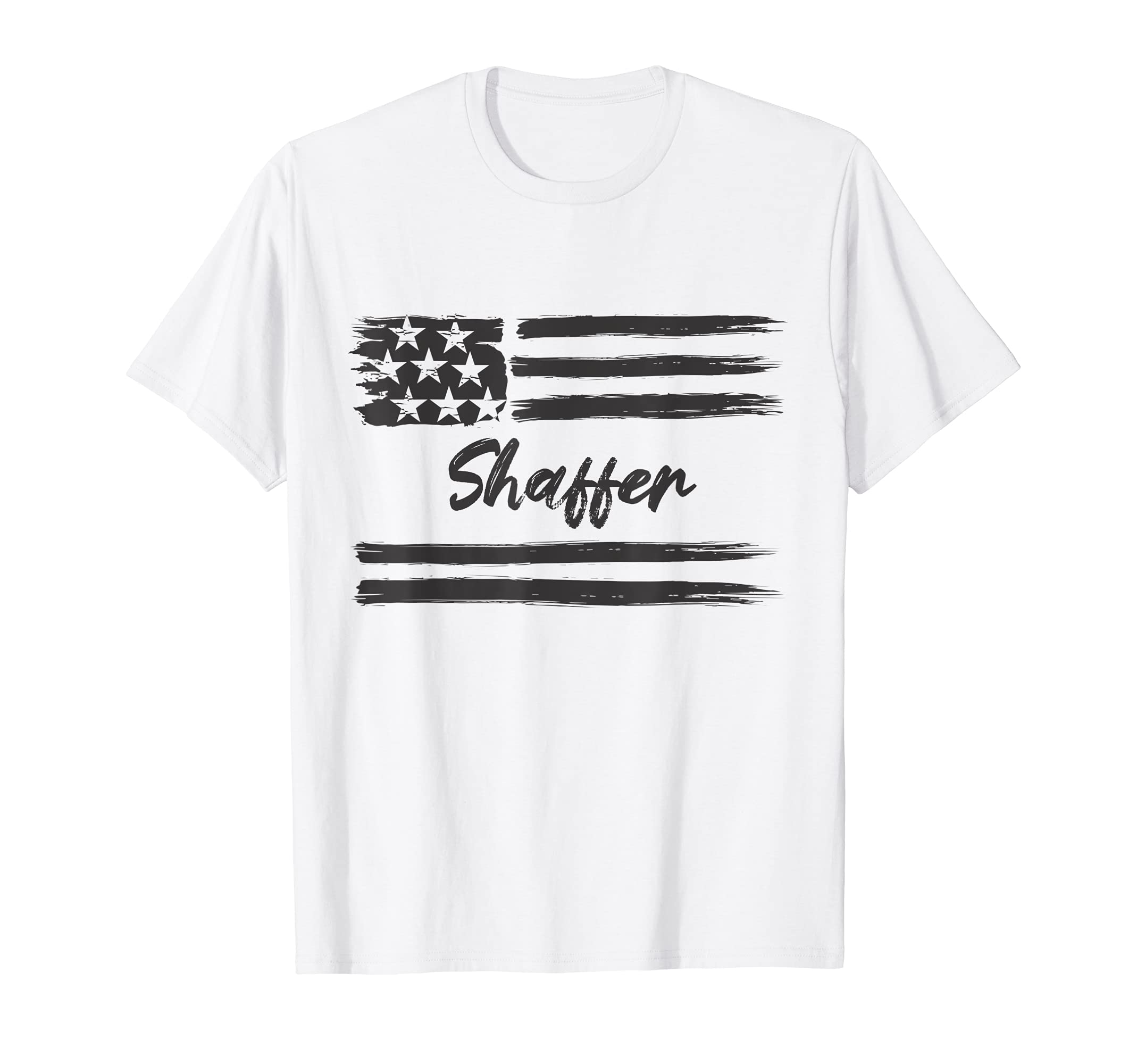 Shaffer - Personalized Name, Stars and Stripes, USA Flag T-Shirt