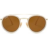 CONRAD RÖNTGEN Retro Round Sunglasses for Women Men Double Bridge UV400 Protection