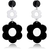 70s Earrings for Women White Acrylic Earrings 70s Outfits for Women Earrings Dangle Simple Retro 70s Jewelry