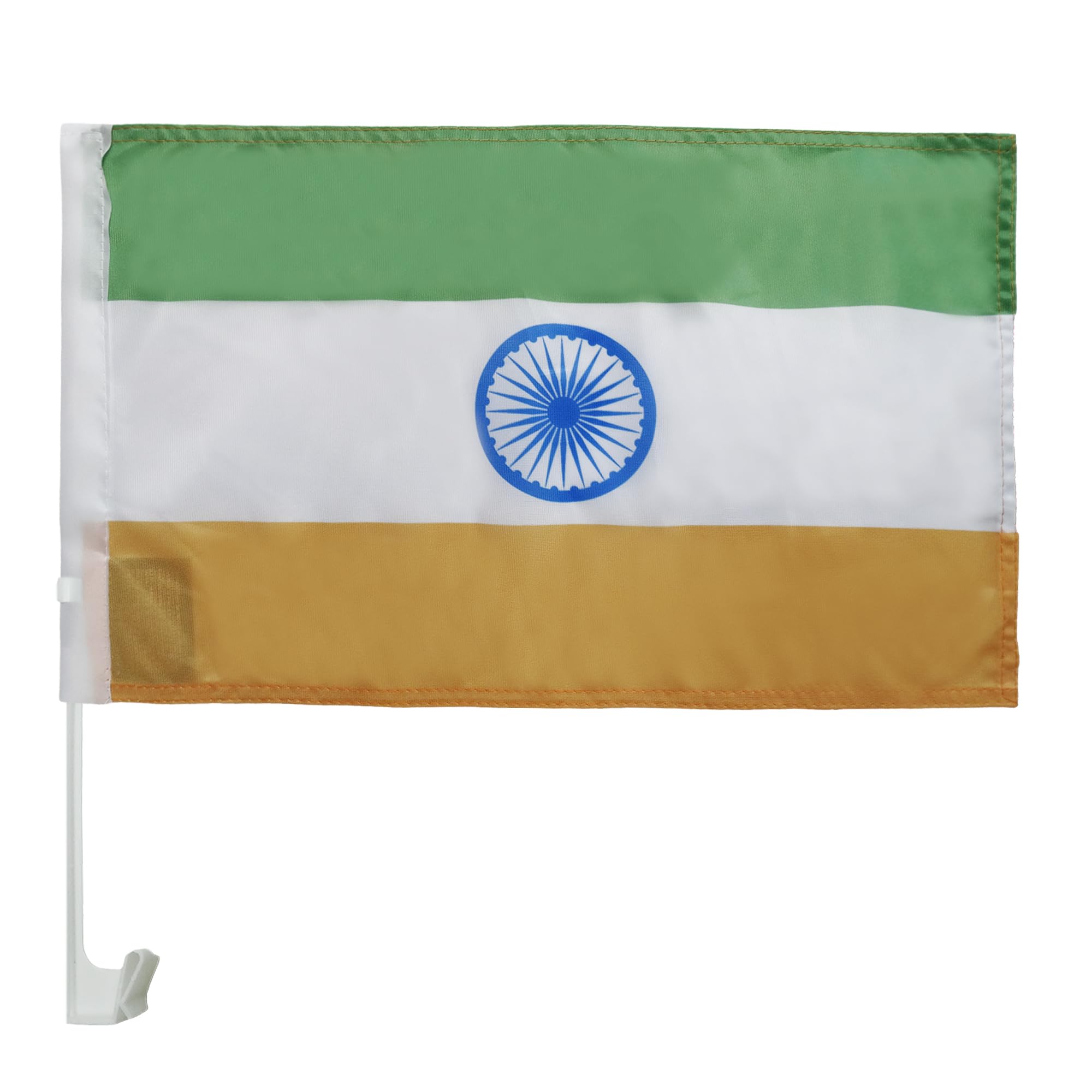 AZ FLAG India Car Flag 18'' x 12'' - Indian Car flags 30 x 45cm - Banner 18x12 INCHES PLASTIC STICK