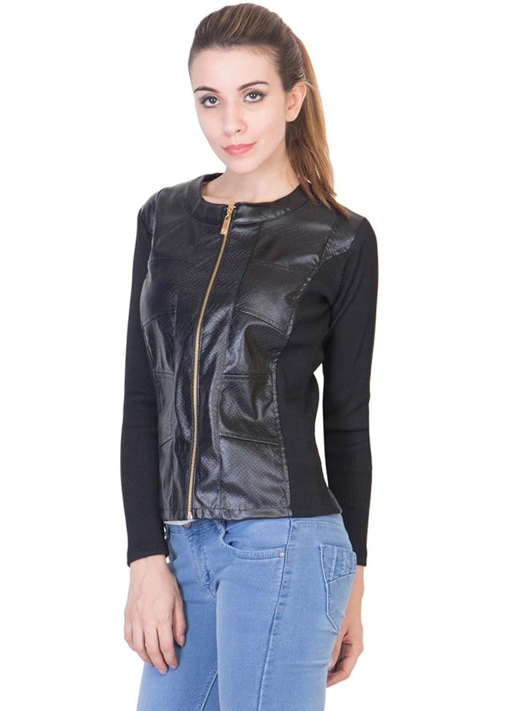 ants women's black leather jacket