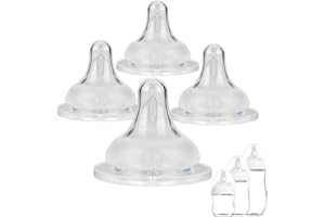 JOYFEED Baby Bottle Nipple for Gulicola Natural Glass Bottle,3m+,Size M Soft Silicone Nipples,Meudim Flow, 4 Count