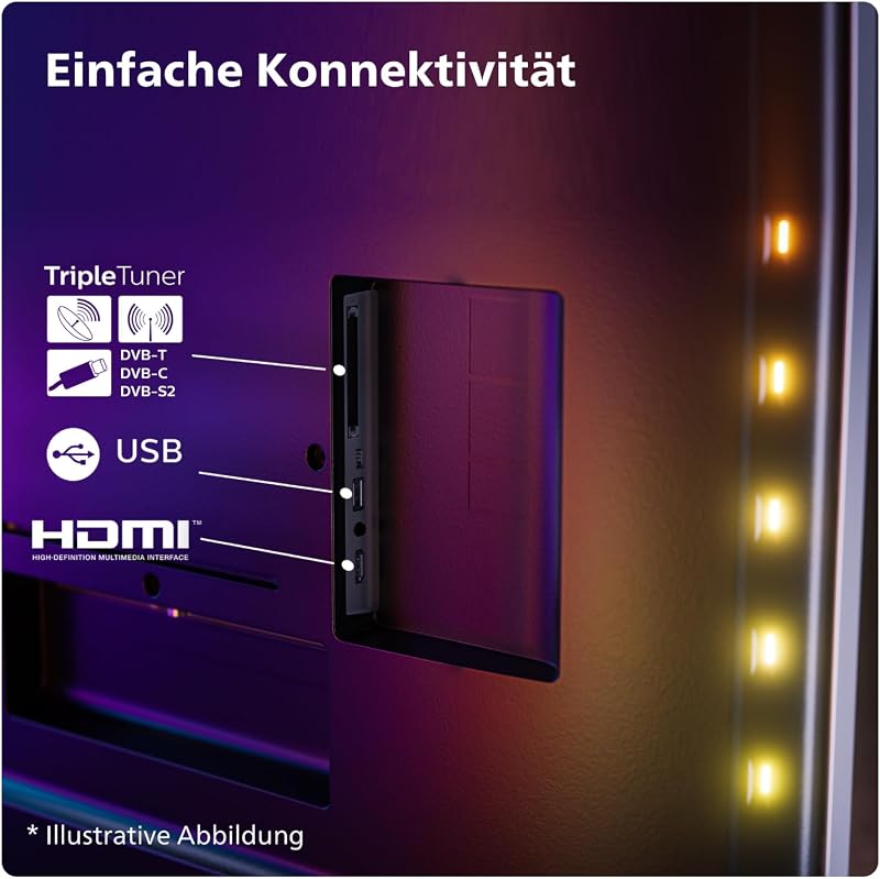 Ambilight 55PUS8109 4K LED Smart TV - 55-Zoll Display mit Pixel-präziser Ultra HD, Titan OS Plattform und Dolby Atmos, Funktioniert mit Alexa und Google Sprachassistent - Satiniertes Chrom