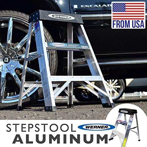 おしゃれ脚立 アメリカン脚立 洗車脚立 ステップスツールアルミニウム アルミ製 From Usa インテリア ガレージ等 ２フィートタイプ Werner