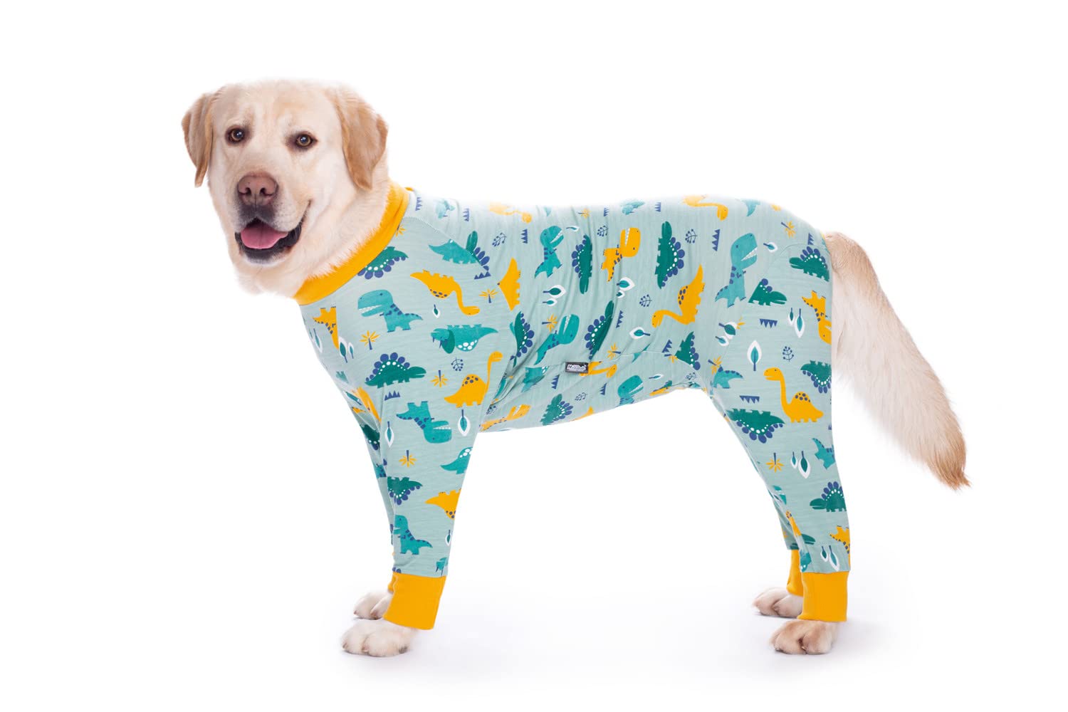 BT Bear Large Dog Clothes, Elastic Pet Onesie Clothes Protect Joints Anti-hair Anti Licking, Wound Protection Pet Pajamas PJS Dog Jumpsuit For Medium Large Dogs (XL, Green dinosaur)
