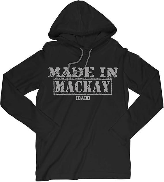 Made in Hometown Mackay in Idaho Long Sleeve Hooded Tee