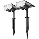 Consciot OC-GL-034B Dusk-to-Dawn 16 LED Landscape Spotlights, 650LM IP67 Waterproof Solar Powered Outdoor, Wireless Wall Ligh