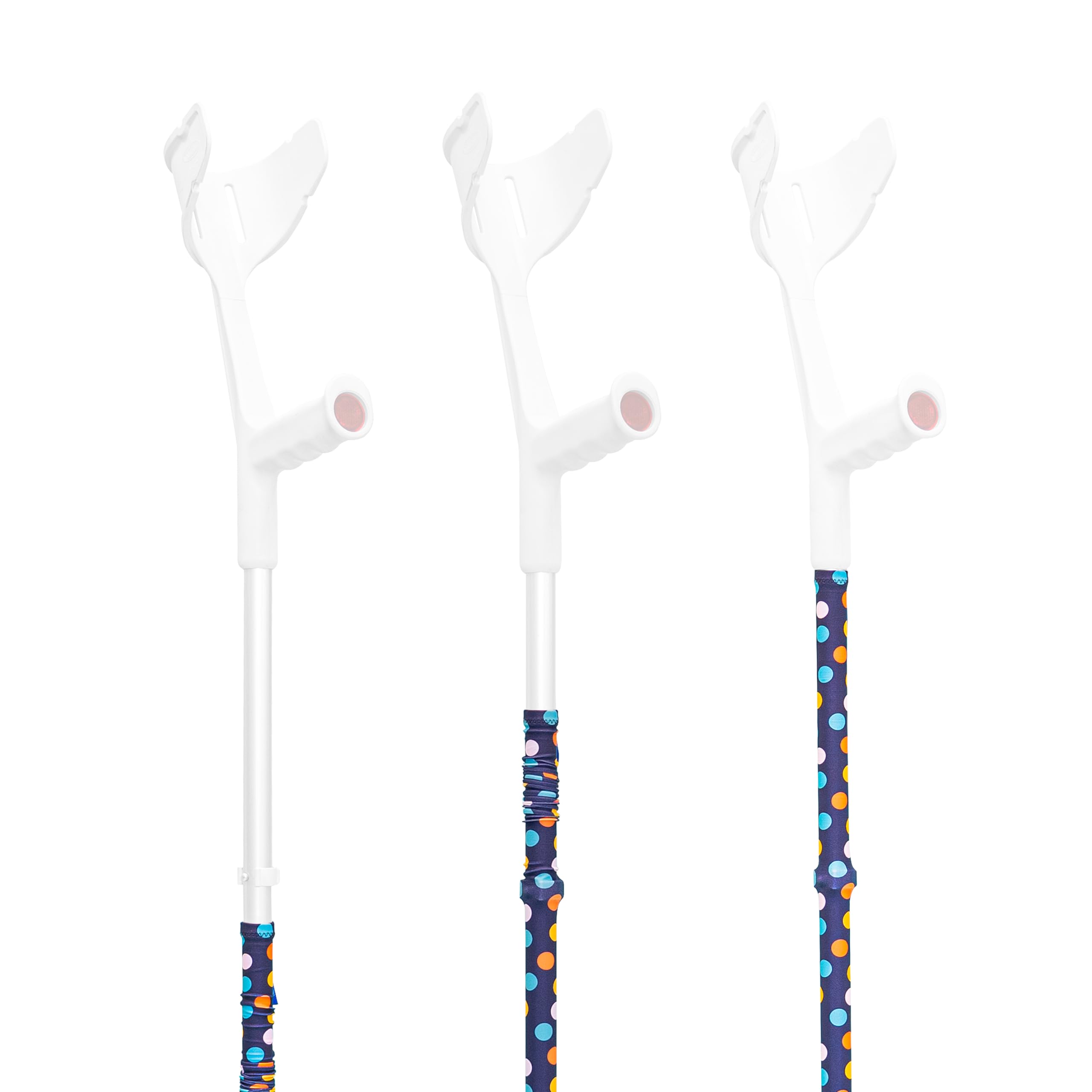 myCover Dots - Trendy Cover for Crutches and Canes - Fits All Crutches & Walking Sticks, Elastic Washable Fabric - 2 Pieces