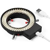 DIYPHONE Adjustable 144 LED Ring Light,4 Zone Ring Light for Microscope | High Brightness Microscope Ring Light Illuminator for Industry Stereo Microscope Camera