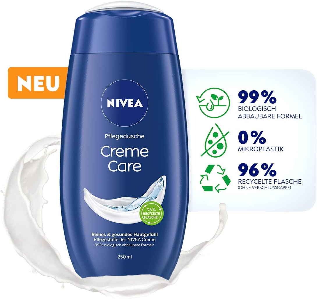 NIVEA Creme Care Shower Gel (250 ml), Shower Gel with Unique Mild Fragrance - Image 4