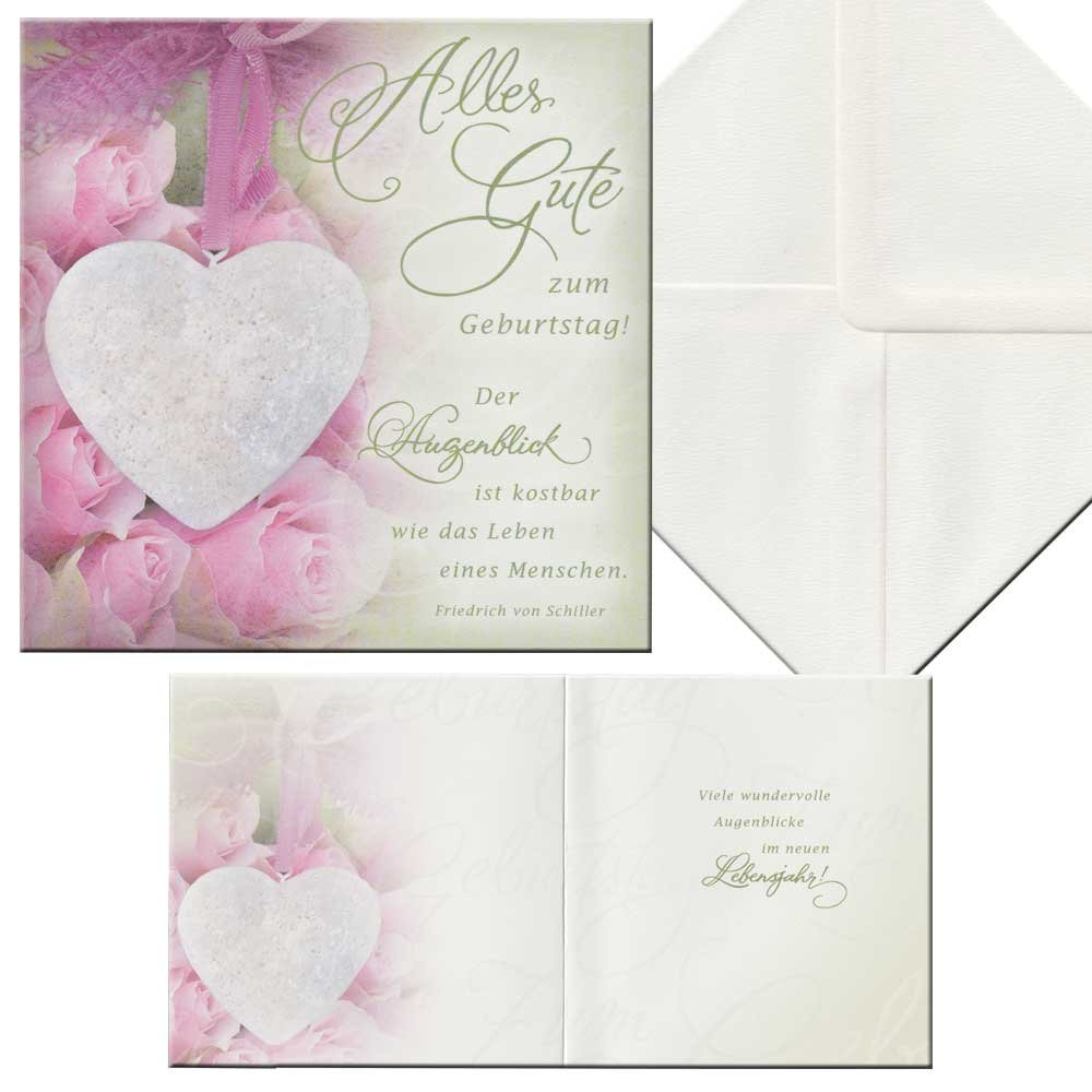 Perleberg Happy Birthday Card – Romantica Collection – Loving Birthday Card with Envelope – Greeting Card with Motif – Birthday Card 15 x 15 cm