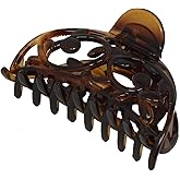 Parcelona French New Jardin Medium 3 1/4 Inch Covered Spring Celluloid Shell Jaw Hair Claw Clip