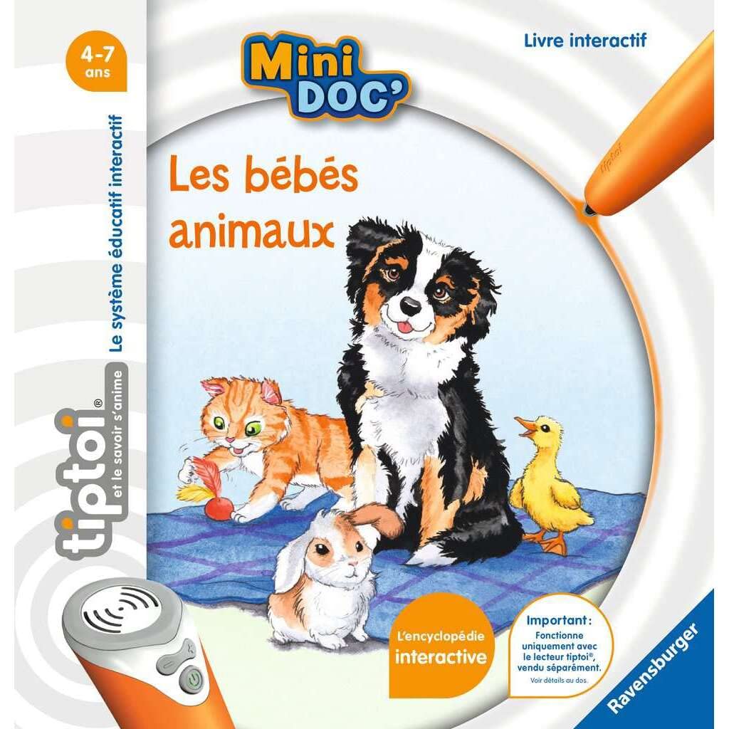 Ravensburger - Tiptoi Mini Doc' Interactive Book - Baby Animals - Educational Electronic Games without Screen in French - Children aged 4 and up - 0072