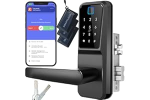 CARDORIA Fingerprint Door Lock,Keyless Entry Keypad Door Lock,Smart Door Lock,Passcode Digital Biometric Code Door Lock with Handle/WiFi Remotly/Large Touch Screen,Electronic Auto Door Lock,for 35-76MM Doors