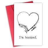 FSSDAS Funny Happy Valentines Day Cards & Gifts for Men Husband Boyfriend Him, Valentine’s Day Card from Women Wife Girlfriend Her, Fisherman Love Gifts, Anniversary Card for Him, Fishing Pun.