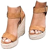 UTIKLIOU Wedge Sandals for Women Platform Sandals Open Toe Wedge Heels Casual Summer Sandals