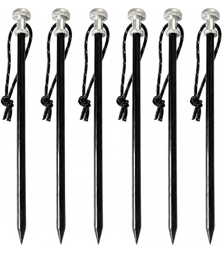 Tent Stakes Pegs 9 inch, Lightweight Aluminum Alloy Tent Canopy Nail for Outdoor Camping, Hiking, Picnic Blanket, Beach Mat, Yard Fence 8 Pack : Sports & Outdoors