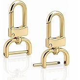 CRAFTMEMORE 2pcs Detachable Snap Hook Swivel Clasp w/Screw Bar VT99 Bag Strap Hardware Replacement (5/8 Inch, Gold)