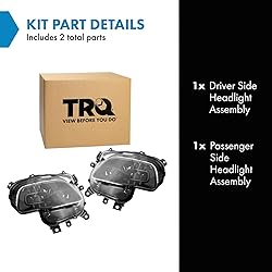 TRQ 2 Piece Headlight Assembly Set Driver