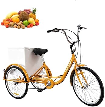 Triciclo para adultos, 7 velocidades, tres ruedas, bicicleta de crucero, asiento de 24 pulgadas, triciclo ajustable con campana, sistema de frenos y caja de acero inoxidable, tamaño de bicicletas de: Amazon.es: Deportes