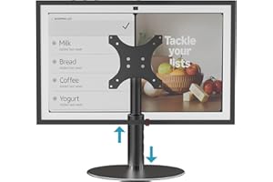 Letlar Adjustable Stand for Echo Show 21/15, Tiltable Table Holder, Sturdy Aluminum Alloy, Smooth Angle Adjustment, Durable Desktop Bracket for Alexa Show 15 2nd Generation, Four Degree Height Device