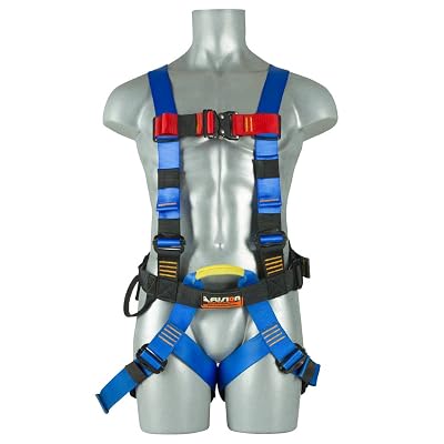 Fusion Climb Streak Racer Full Body Padded Zipline H Style Harness Blue Size M-L