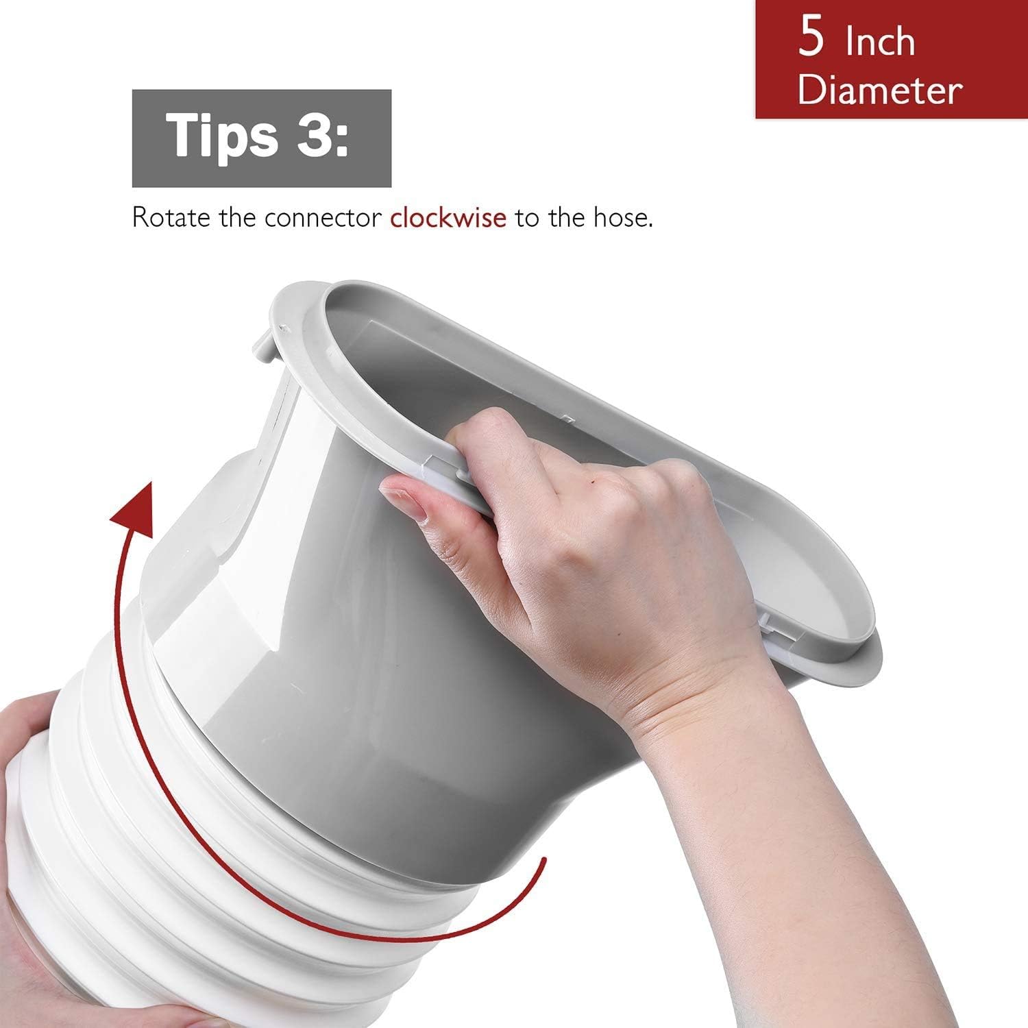 TURBRO Portable Air Conditioner Universal Exhaust Hose - 5 Inch Diameter, 78 Inch Length, Clockwise Thread: Home & Kitchen