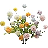 LILOCOO 6Pcs Multicolor Flowers Artificial Chrysanthemum Ball Silk Flowers Hydrangea Bridal Wedding Bouquet Artificial Flowers for Home Garden Party Coffee House Decoration Christmas