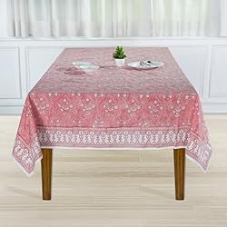 Ridhi Sweet Pink Tablecloth 100% Cotton, Washable