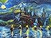 westlake art Starry Night Castle Night Boats Wall Art Print Van Gogh Magical Merchandise Modern Abstract Artwork for Home Room Decor - 24x36 inch Unframed