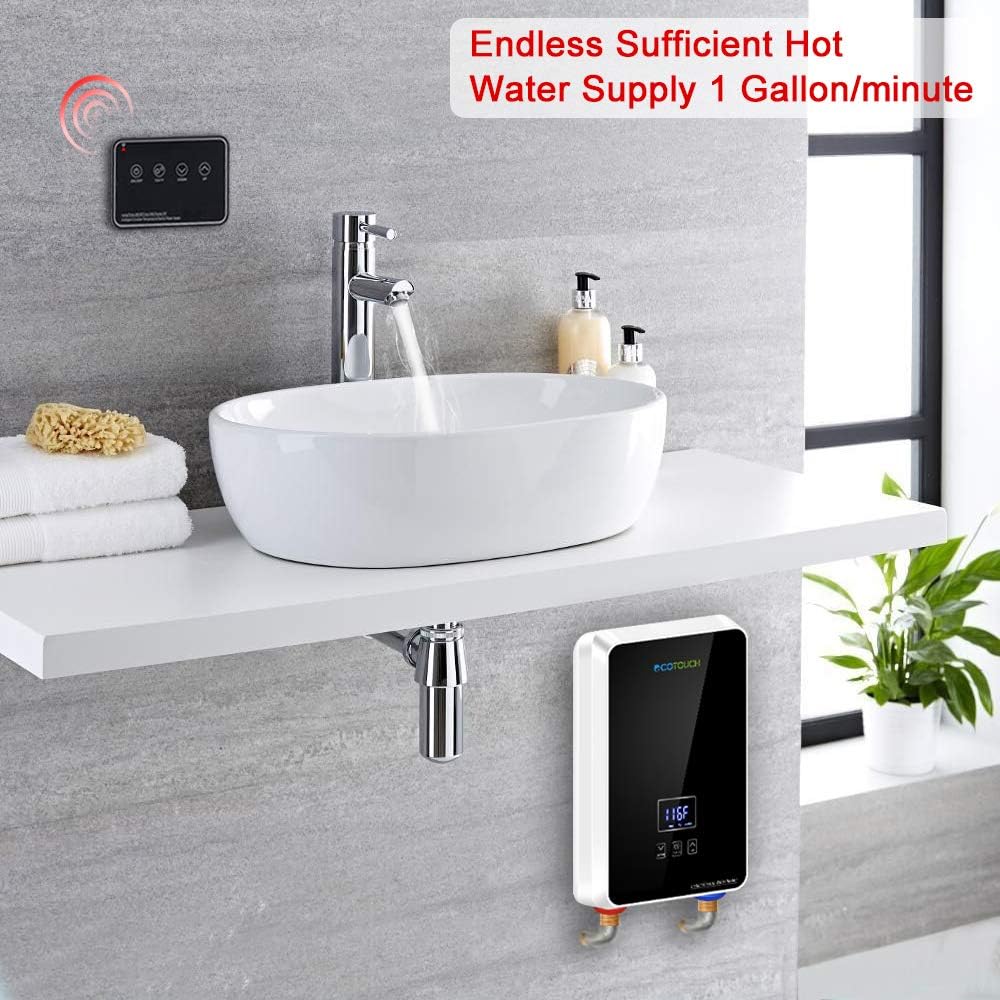 White ECOTOUCH Electric Tankless Water Heater PointofUse Hot Water