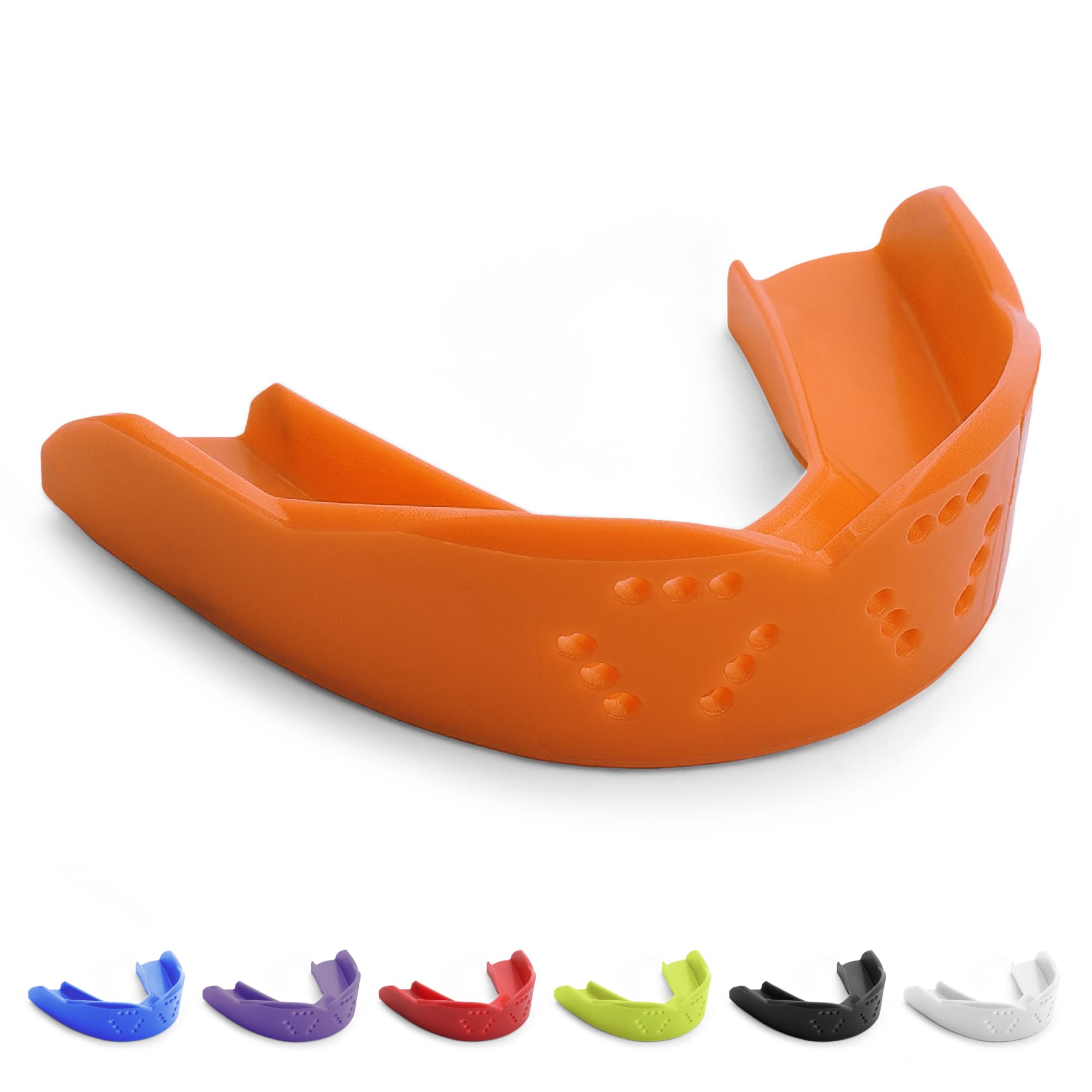 SISU 3D Mouthguard, Athletic Orange - 2.0mm Thin - for Athletes Over 5’ Tall - Pre-Formed for Custom-Molded Fit - Remoldable Up to 20 Times - Non Toxic