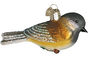 Old World Christmas Bird Watcher Collection Glass Blown Ornaments for Christmas Tree Black-Capped Chickadee