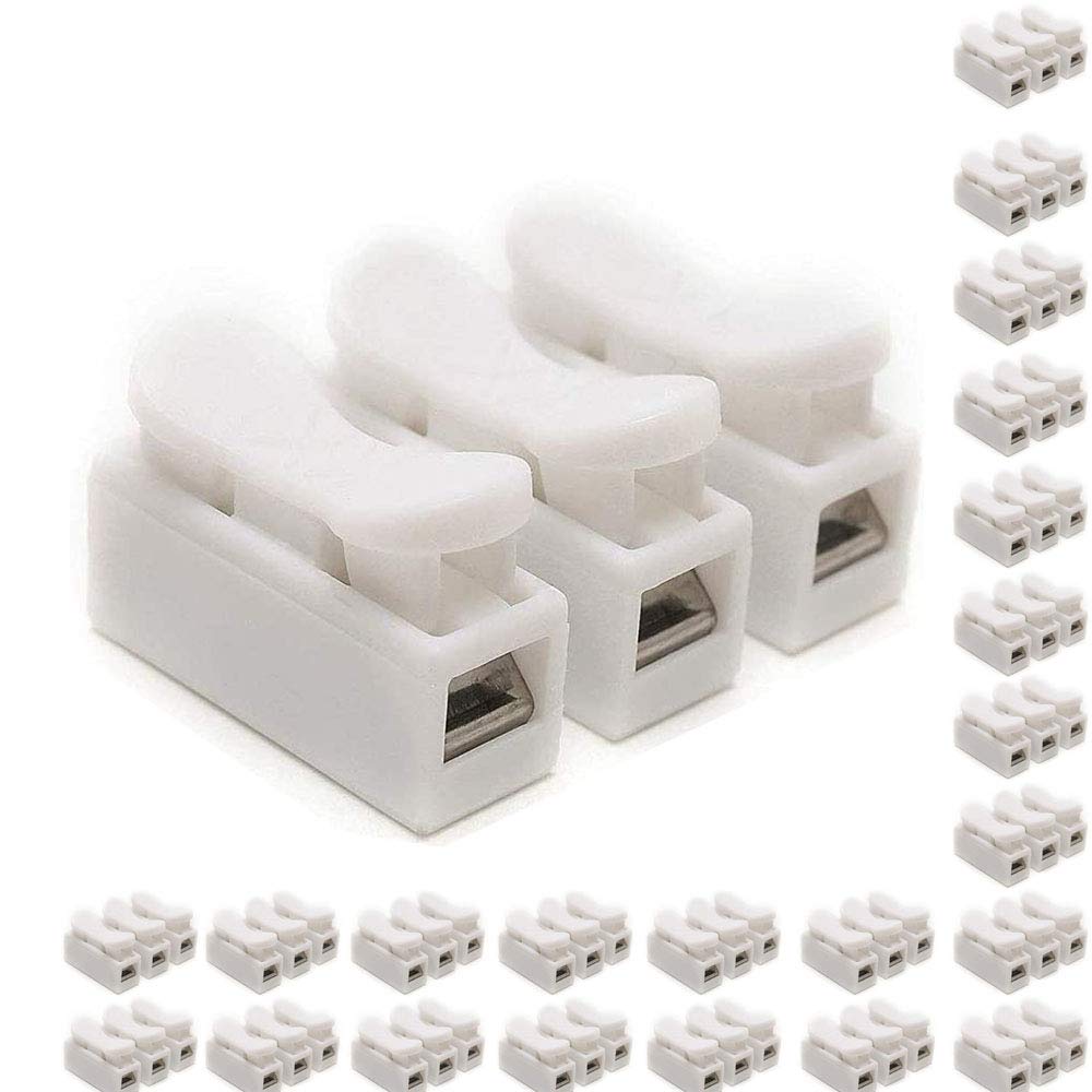 DollaTek 100Pcs CH-3 Spring Wire Connectors Electrical Cable Clamp Terminal Block