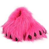 Caramella Bubble Cute Fuzzy Animal Paw Slippers Fluffy Animal Claw Slippers Soft Funny Monster House Shoes for Adults Women for Vacation Birthday