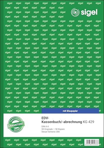 Sigel KG429 Livre de caisse électronique, Steuerschiene 300, A4, 2 x 50 feuilles 1 Stück