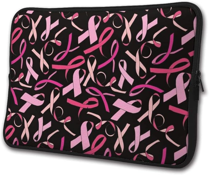 Pink Ribbon Breast Cancer Awareness Laptop Bag Compatible 13/15 Inch Computer Case