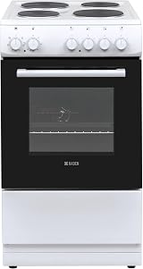 Haden HES50W Electric Cooker 50cm 52L Freestanding 4 Solid Plate White