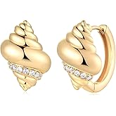 MYEARS Women Earrings Gold Huggie Hoop 14K Gold Plated Small Simple Hypoallergenic Everyday Jewelry - Sanke/Fox/Scorpion/Bird/Fishtail