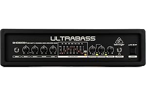 Ultra-Lightweight 300-Watt 2-Channel Bass Amplifier Head with FBQ Spectrum Analyzer, Ultrabass Processor and Compressor
