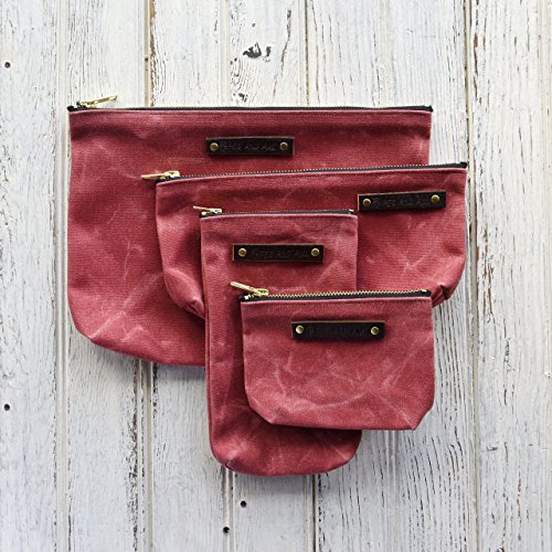 Medium Waxed Canvas Pouch in Moss
