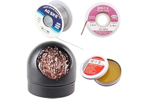 Welding Tool Set, Soldering Iron tip Cleaner + 0.8mm Solder Wire (1.76 oz / 50 g) + Rosin Solder Flux Paste (0.35 oz / 10 g),