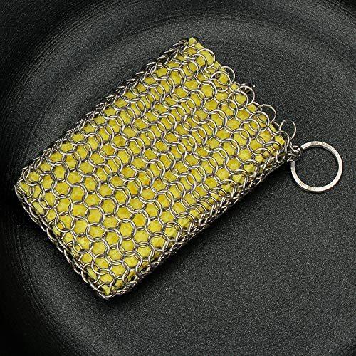 GAINWELL Stainless Steel Chainmail Scrubber Steel Cast Iron Cleaner, Dishwasher Safe, Cleaner Scraper & Scrubber for Your Cast Iron Skillet - Thumbnail 6