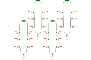 EOBOH 4PCS Light up Christmas Necklace, Christmas Necklace with Glow Candy Cane Accessories, 3D Light Xmas Necklaces with 7 Candy Cane Pendent, 3 Modes Xmas Necklaces Decor for Ugly Sweater Family Party