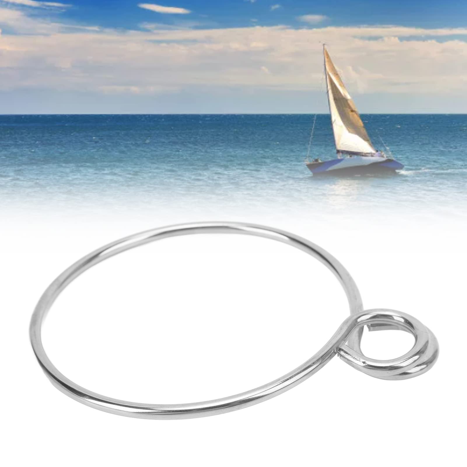 Portable Marine Anchor Ring, Polished Treatment Boat Anchor Ring 304 Stainless Steel, Silver Anchor Retrieving System, Marine Anchor Retrieval Ring for Sea