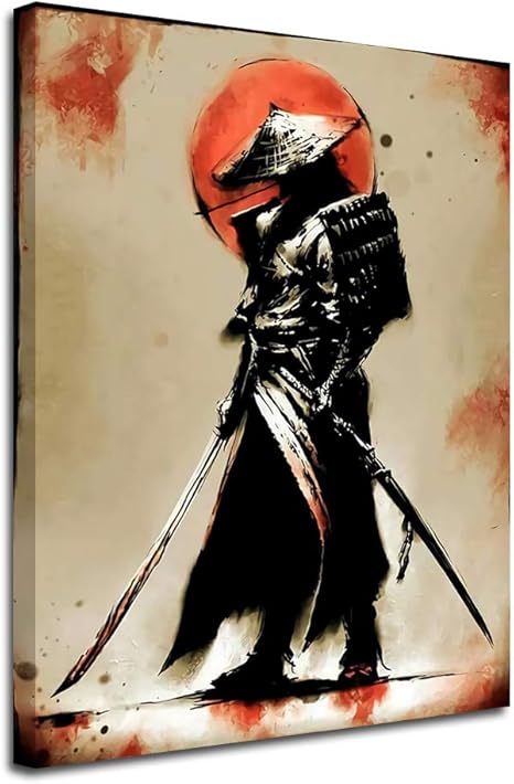 Amazon Com Anddy Samurai Warrior Home Decor Wall Art Painting Print Framed Canvas For Living Room Bedroom Decorative Artwork Posters Prints